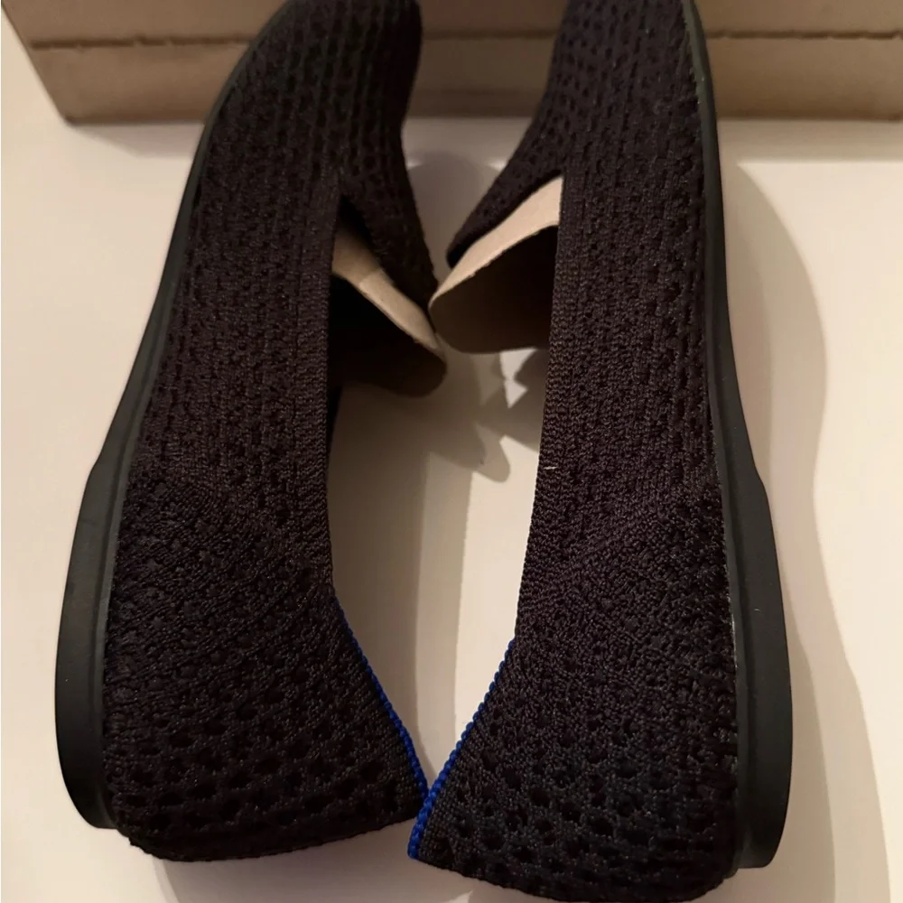 Rothy's Black Honeycomb Knit Slip-On Loafers New in Box Women’s 8